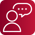 Icon_ Red_ Messages People Person Bubble Oval 1 Streamline Streamline Light 3.0